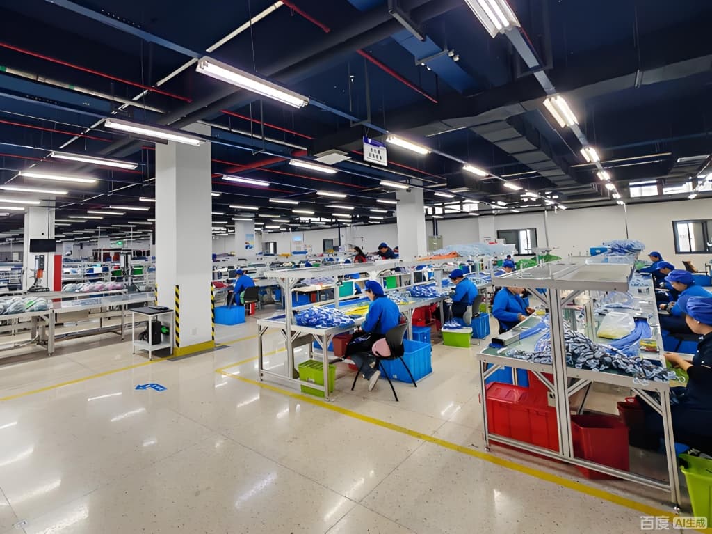 BAMANIC pet products manufacturing facility with workers on production line